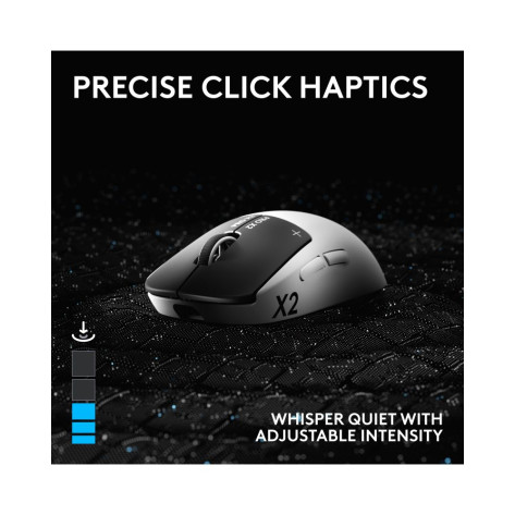 Гейминг мишка Logitech - Pro X2 Superstrike, оптична, безжична, бяла/черна